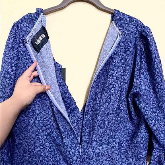 NWT Reformation Suri Violet Floral ¾ Sleeve A-Line Midi Length Dress MSPR $248 - Picture 11 of 14